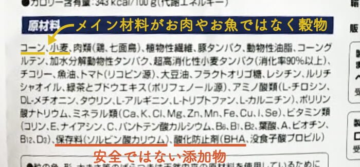 ドッグフードに使用される危険な原材料