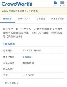 クラウドワークスでの求人1