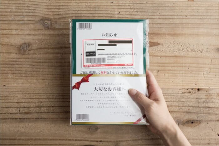 ナチュロルドッグフードの100円お試しモニターの封筒